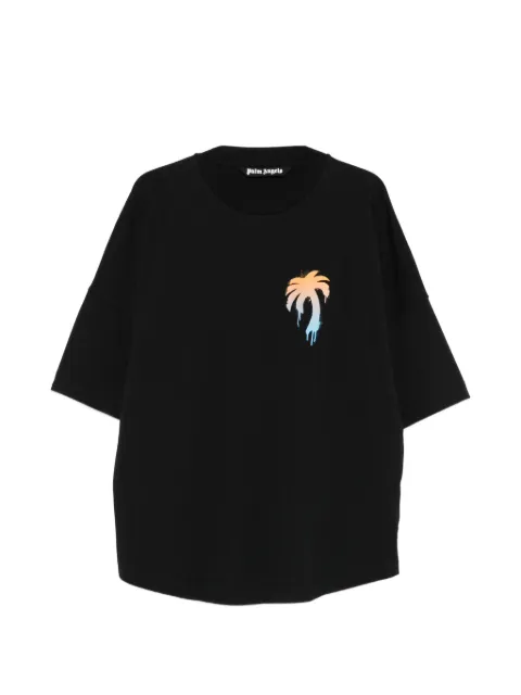 Palm Angels palm tree-print T-shirt Black PMAA10BS26JER0031001