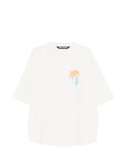 Palm Angels palm tree-print T-shirt White PMAA10BS26JER0030310