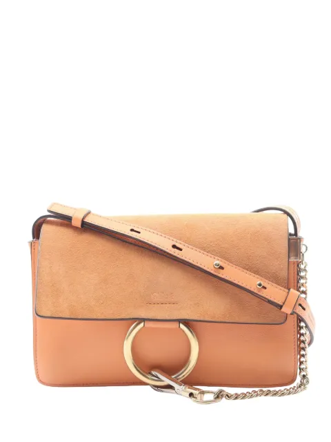 Chloé Pre-Owned 2010-2026 Small Suede and Calfskin Faye crossbody bag Brown K2Y494FJE7H3E7OF