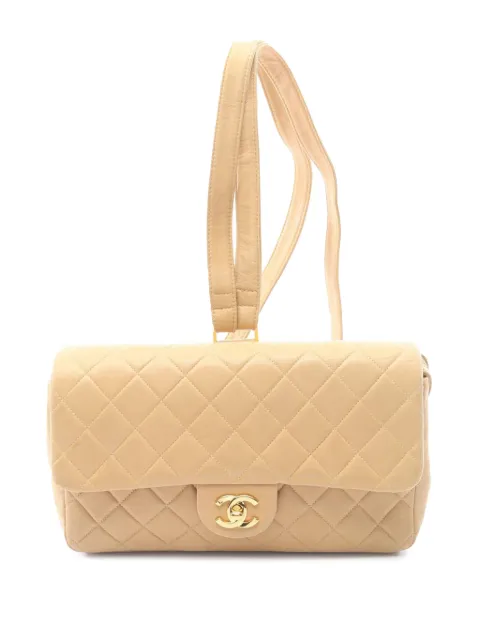 CHANEL Pre-Owned 1994-1996 Medium Quilted Lambskin Flap backpack Neutrals 2NTPLW4U571NTL8C