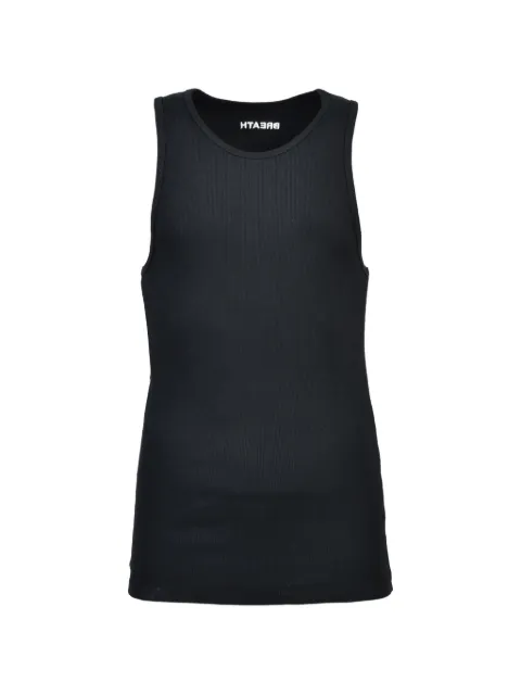 BREATH logo-embroidered ribbed tank top Black BR26SSC5011
