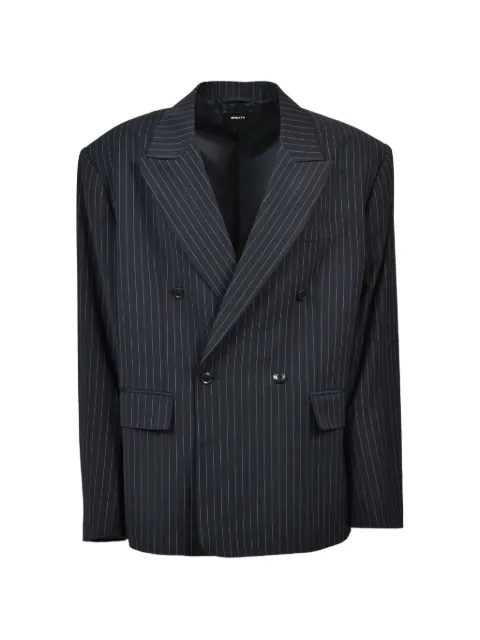 BREATH oversized-fit pinstripe double-breasted blazer Blue BR26SSO0005