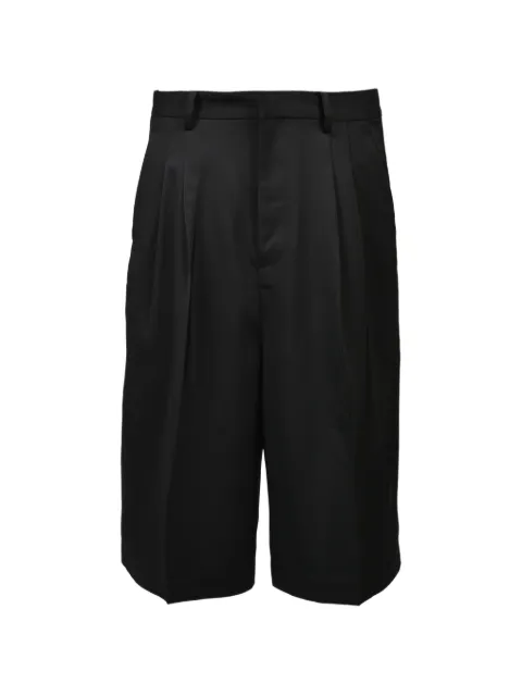 BREATH TUCK WIDE pleated pressed-crease shorts Black BR26SSP1009