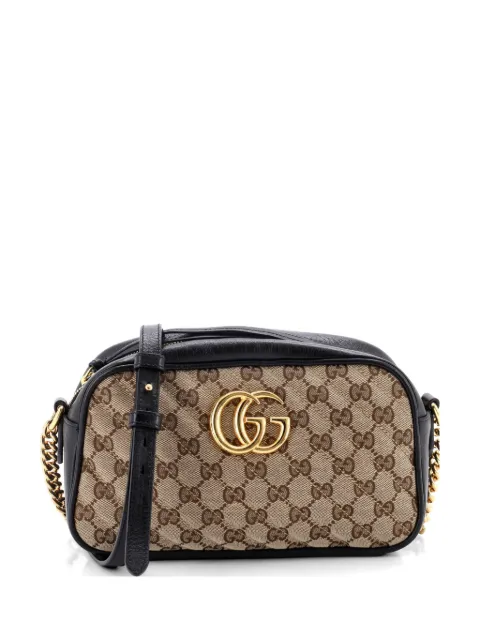 Gucci Pre-Owned GG Marmont Shoulder Bag Diagonal Quilted GG Canvas with Leather Small crossbody bag Black ZW36TE404JPK59MW