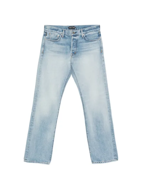 TOM FORD logo-patch jeans Blue DPH003DMC099