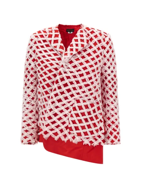 Comme Des Garçons tulle-weave asymmetric blazer Red GQJ020