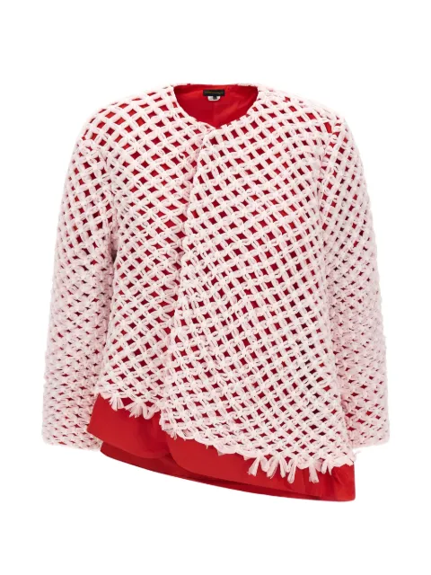 Comme Des Garçons tulle-weave asymmetric blazer Pink GQJ021