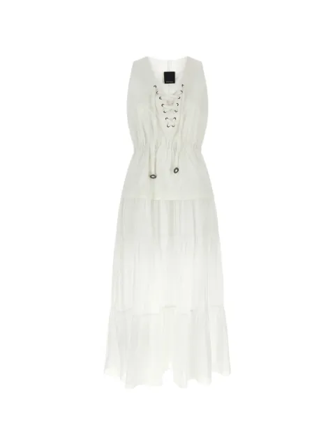 PINKO tiered lace-up maxi dress White 106822A3AX