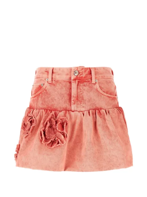 GANNI floral-appliqué flared skirt Pink A1090182