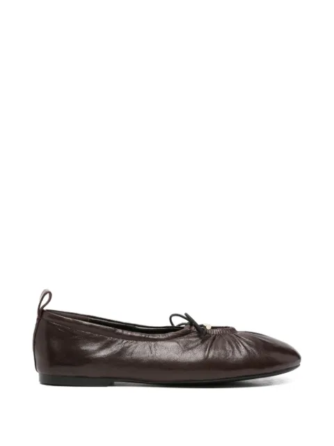 ADRIANNA FERETTI gathered bow-detail ballet flats Brown 604026103