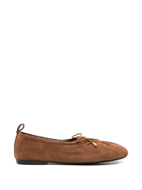 ADRIANNA FERETTI bow-detail suede ballet flats Brown 604026103