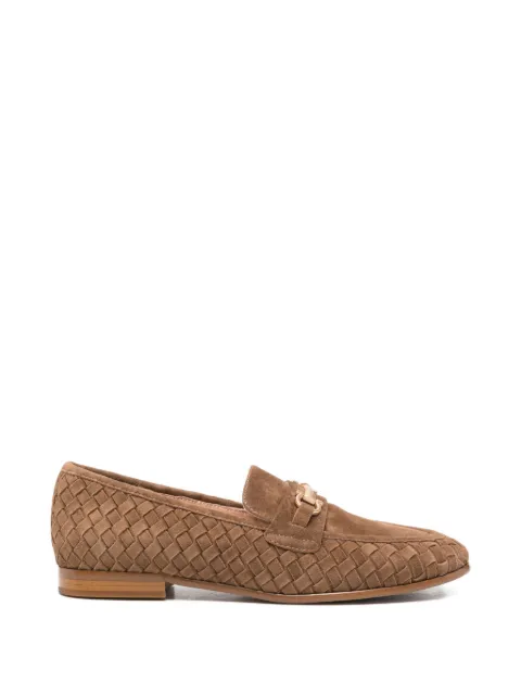 ADRIANNA FERETTI woven horsebit-detail loafers Brown 604026101