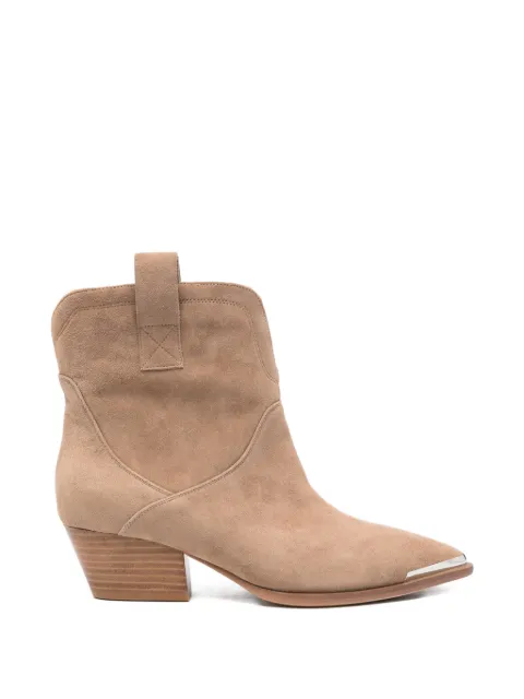 ADRIANNA FERETTI metal-tip suede cowboy boots Brown 603926106