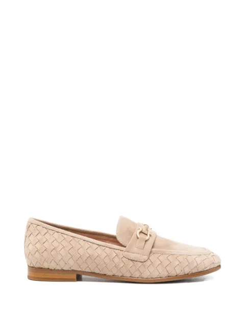 ADRIANNA FERETTI woven horsebit-detail loafers Neutrals 604026101