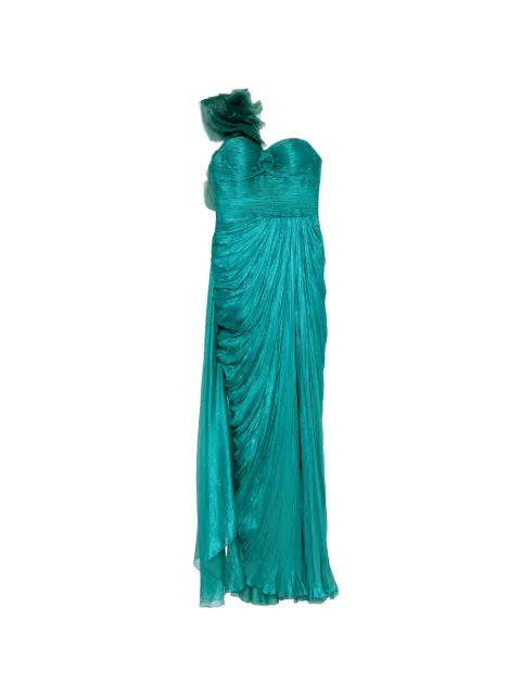 Iris Serban Megan one-shoulder floral-detail maxi dress Blue MEGAN