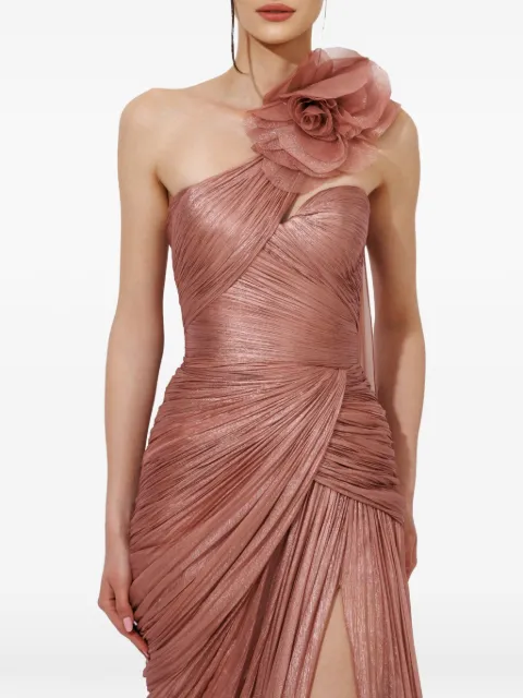 Iris Serban one-shoulder floral-detail maxi dress Pink ROSE