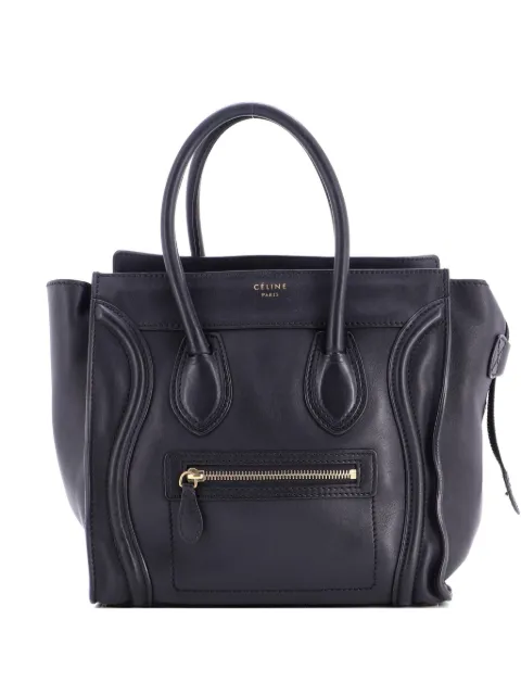 Celine Pre-Owned Luggage Bag Smooth Leather Micro tote bag Black U2ITAMEJCJKY8CKX