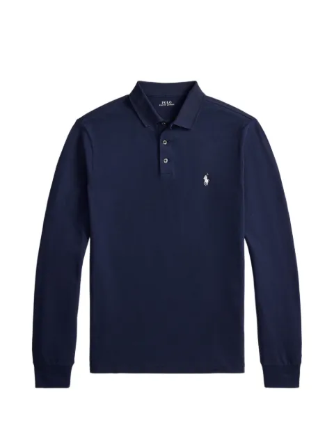 Polo Ralph Lauren Pony-embroidered custom slim fit polo shirt Blue 710955081501