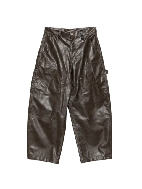 TEAM WANG design Reset wide-leg trousers Brown TWSS26B509