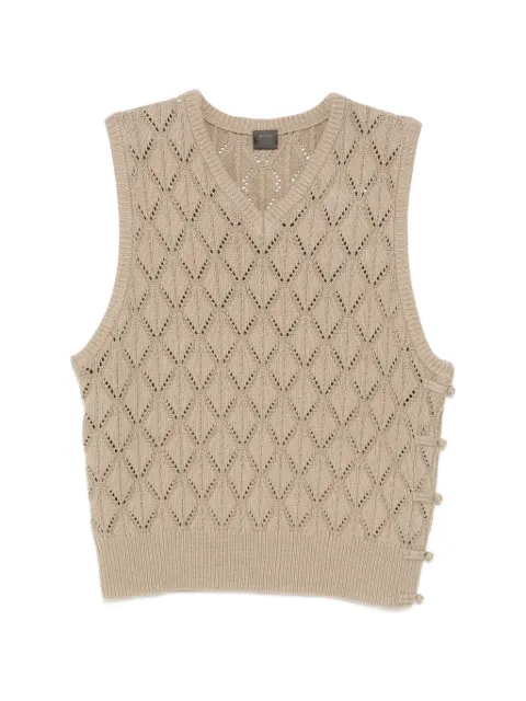 TEAM WANG design Reset knitted vest Brown TWSS26A498