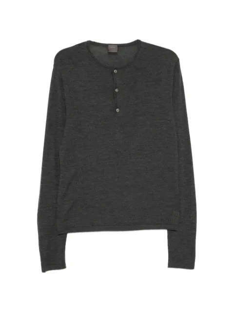 TEAM WANG design Reset Henley T-shirt Grey TWSS26A492