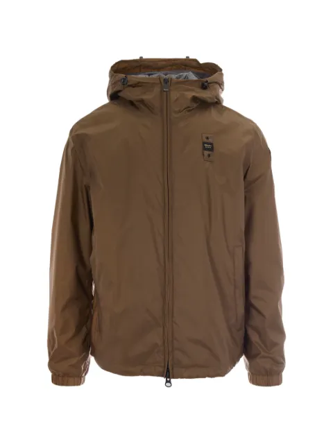 Blauer logo-patch hooded jacket Brown 26SBLUC11071007462340