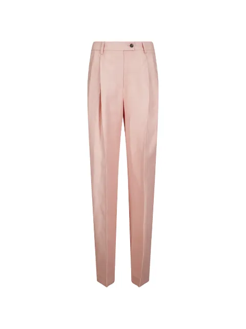 Alberto Biani pleated slub-texture trousers Pink CC842VI0091