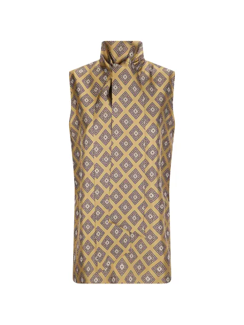 Alberto Biani geometric-print top Gold NN838SE3202