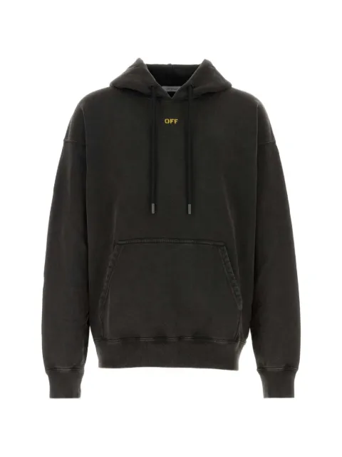 Off-White graphic-print cotton hoodie Black 44MBB085S26F00