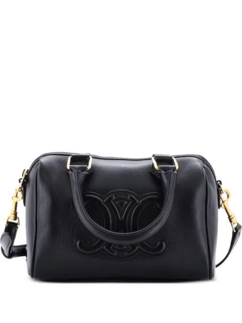 Celine Pre-Owned Cuir Triomphe Boston Bag Leather Small satchel Black 5TRXN9JWX5OZJU9X