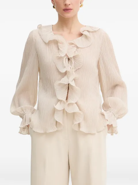 GUESS USA crinkled-texture blouse Neutrals W6RH31WI342