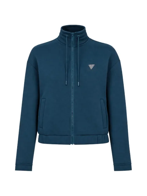 GUESS USA logo-studded zip-up hoodie Blue V4BQ14K7UW2