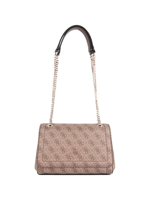 GUESS USA logo-pattern foldover shoulder bag Neutrals HWBG9672210