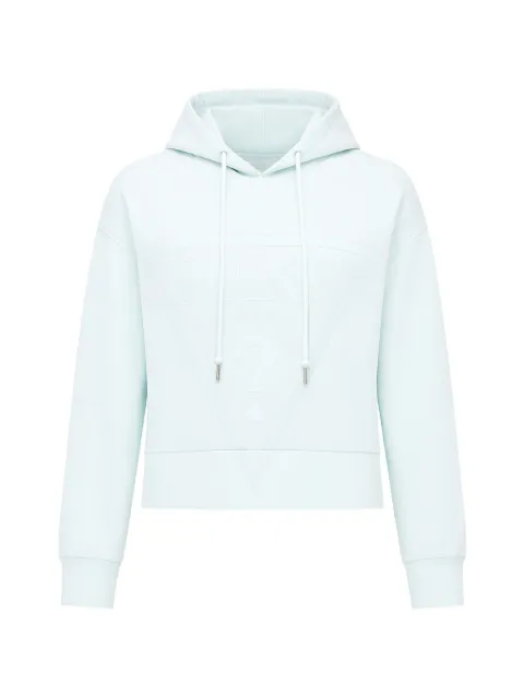 GUESS USA logo-print long-sleeve hoodie Blue V2YQ08K7UW2