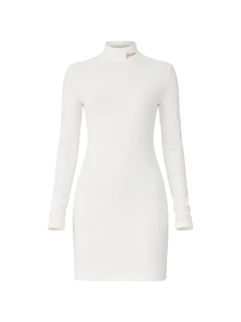 GUESS USA long-sleeve logo-embroidery mini dress White V5BK04KCBF1