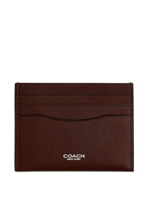 Coach logo leather card holder Brown CZ000