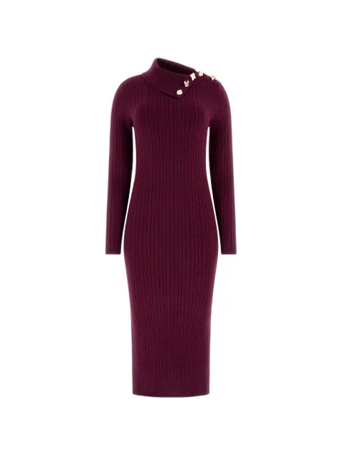 GUESS USA asymmetric-collar midi dress Red W6RK01Z2YJ2