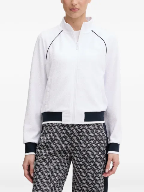 GUESS USA textured-finish full-zip sweatshirt White V6GQ05K2916