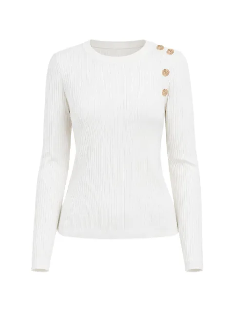 GUESS USA ribbed button sweater White W6RR58Z2YK2