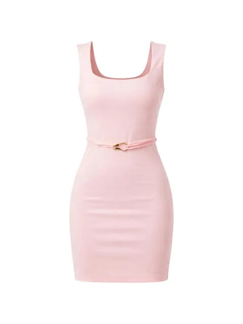 GUESS USA belted square-neck mini dress Pink W6RK0IKC9O0