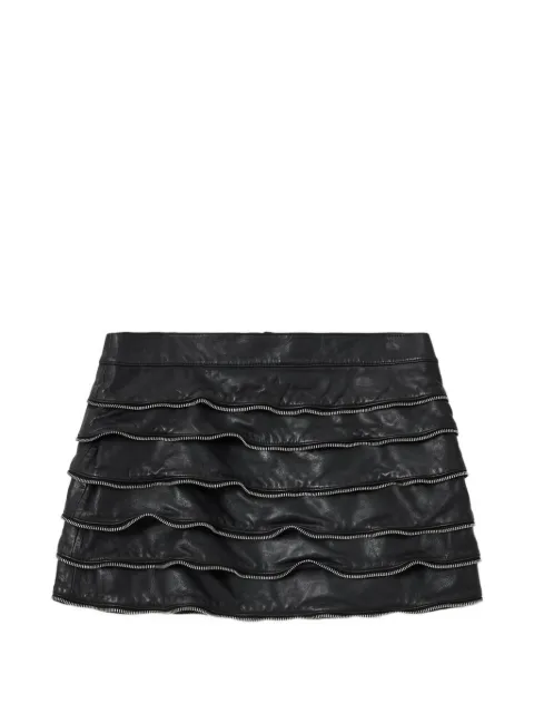 AllSaints Emara zip-trim ruffled skirt Black W096RE