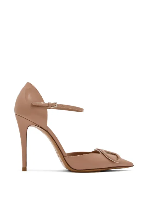 Valentino Garavani VLogo signature d'orsay patent leather pumps 100mm Neutrals WS0NN6TMK