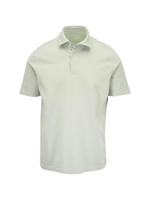 Fedeli short-sleeve cotton polo shirt Green TUF00110US6