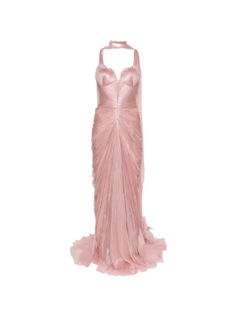 Iris Serban ruched strapless maxi dress Pink CAROLA