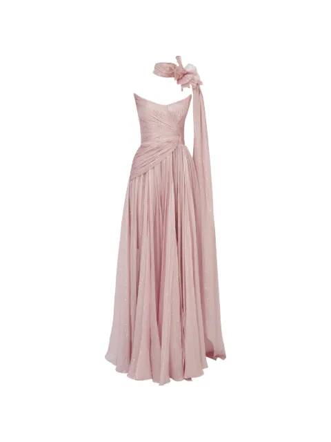 Iris Serban Nur pleated draped gown Pink NUR