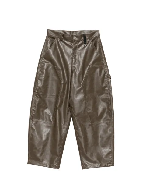 TEAM WANG design Reset wide-leg trousers Green TWSS26B509