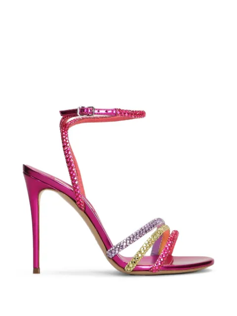Casadei 140 Andromeda crystal-embellished heeled sandals Pink 1L445B1001C2968