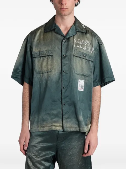 Maison MIHARA YASUHIRO embroidered faded-effect shirt Green J16SH183