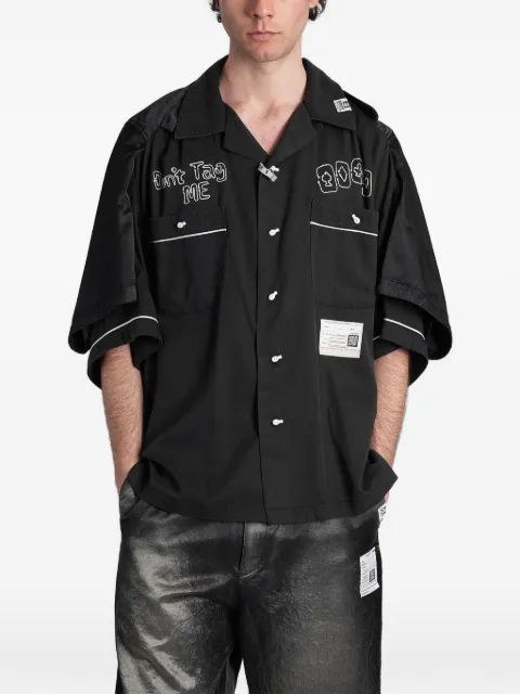 Maison MIHARA YASUHIRO layered-sleeve embroidered shirt Black A16SH082