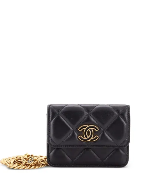 CHANEL Pre-Owned Pending CC Flap Chain Quilted Lambskin Mini belt bag Black NDWS1GAXRP3YCD02